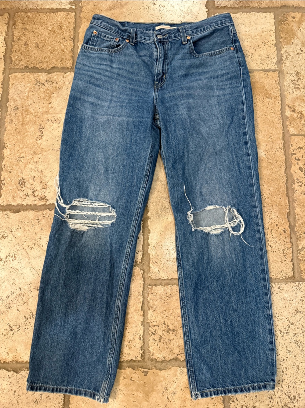 Levi's Men's Ripped Blue Skinny Jeans
